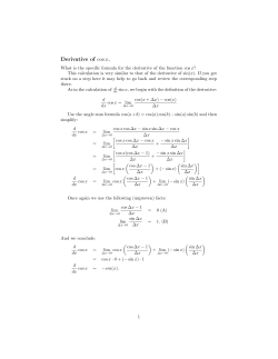 Derivative of cos x - MIT OpenCourseWare