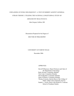 Explaining Juvenile Delinquency: A Test of Robert Agnew`s General