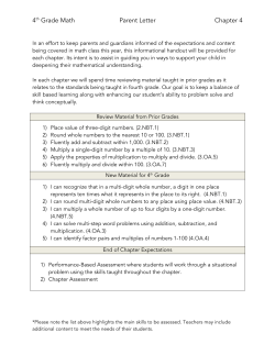 4th Grade Math Parent Letter Chapter 4