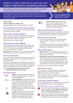 Sodium valproate for preventing seizures