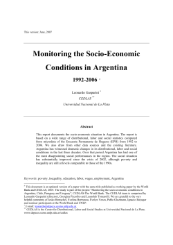 Monitoring the Socio-Economic Conditions in Argentina 1992-2006
