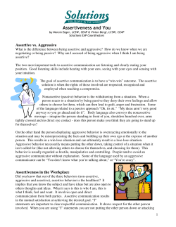 Assertiveness and You