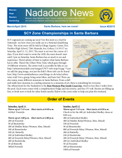 March/April - Mission Viejo Masters