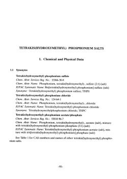 Tetrakis(hydroxymethyl) Phosphonium Salts