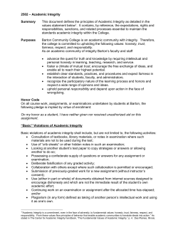 Academic Integrity - Barton Community College