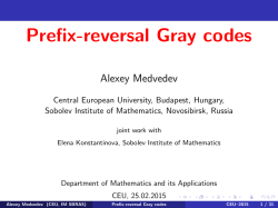 Prefix-reversal Gray codes - Personal pages of the CEU