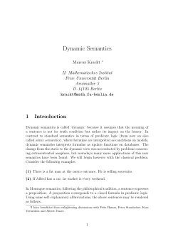 Dynamic Semantics - Universit&auml;t Bielefeld