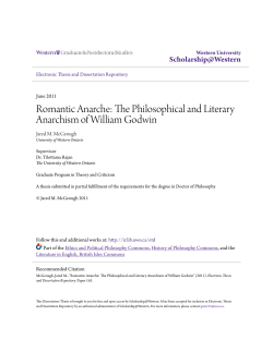 Romantic Anarche: The Philosophical and Literary Anarchism of