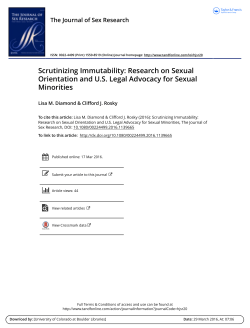 Scrutinizing Immutability: Research on Sexual Orientation and U.S.