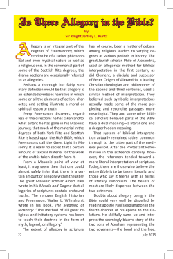 Is There Allegory in the Bible? - Grand Encampment, Knights Templar