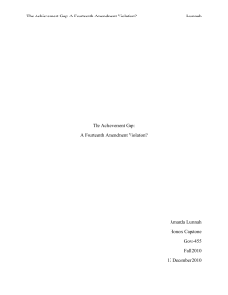 The Achievement Gap: A Fourteenth Amendment Violation