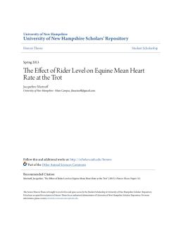 The Effect of Rider Level on Equine Mean Heart Rate at the Trot