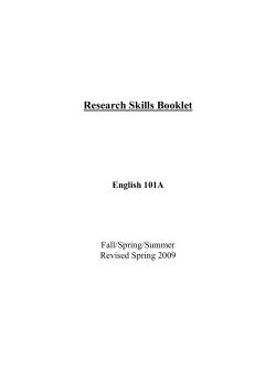 ENGL-101A Research Skills Booklet - ELC