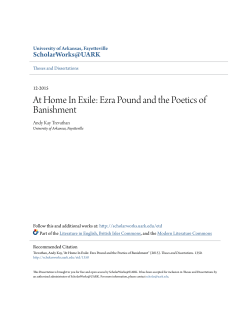Ezra Pound and the Poetics of Banishment