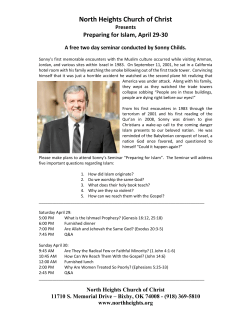 Islam Seminar Flyer - North Heights Church of Christ