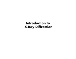 Introduction to X-ray Crystallography - X