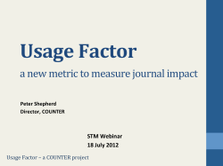 Usage Factor - International Association of STM Publishers