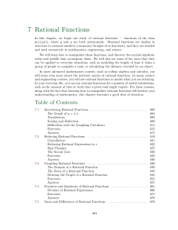 Chapter 7: Rational Functions