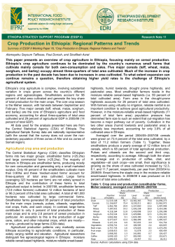 Crop Production in Ethiopia: Regional Patterns and
