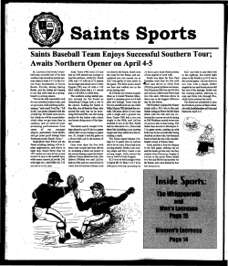 Saints Baseball Team Enjoys Successful Southern Awaits Northern