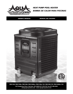 HEAT PUMP POOL HEATER BOMBA DE CALOR PARA PISCINAS