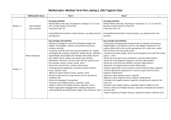 Maths Medium Term Plan Spring 2