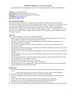 FRN320: Studies in French Cinema