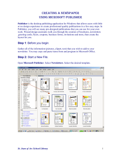 creating a newspaper using microsoft publisher