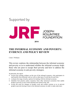 the informal economy and poverty: evidence