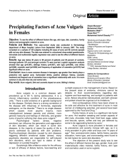 Precipitating Factors of Acne Vulgaris in Females