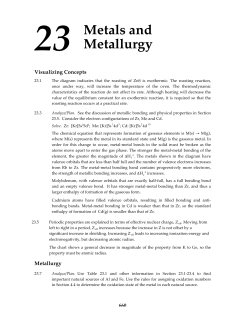 23 Metals and Metallurgy