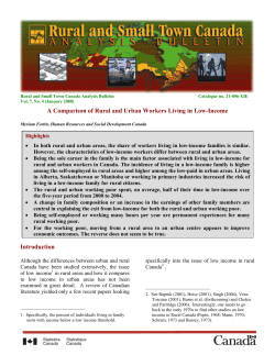 A Comparison of Rural and Urban Workers Living in