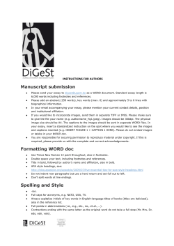 Manuscript submission Formatting WORD doc - DiGeSt