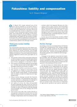 Fukushima: liability and compensation