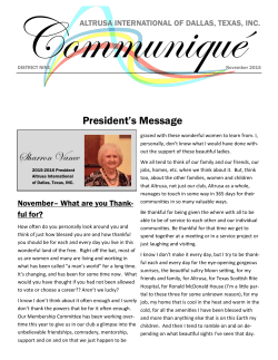 November 2015 Communique - Altrusa International of Dallas, TX Inc.