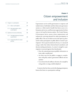 Citizen empowerment and inclusion