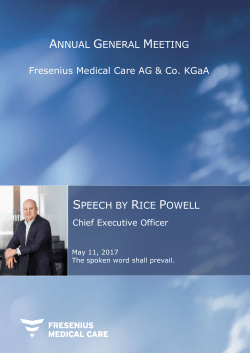 Speech of Rice Powell - Fresenius Medical Care