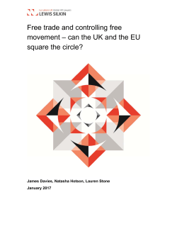 Free trade and controlling free movement &ndash; can the