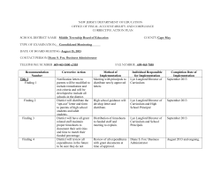 Consolidated Monitoring Report - Middle Township Public Schools