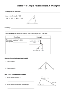 Notes 4&ndash;3: Angle Relationships in Triangles