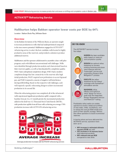 Halliburton helps Bakken operator lower costs per BOE by 64%