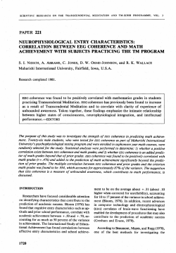 paper 221 neurophysiological entry characteristics: correlation