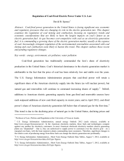 David B. Spence. Regulation of Coal