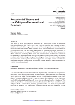 colonial administration - Goldsmiths Virtual Learning Environment