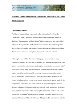 Mahatma Gandhi`s Populistic Language and Its Effects in the