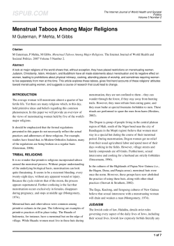 Menstrual Taboos Among Major Religions