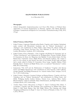 List of Publications