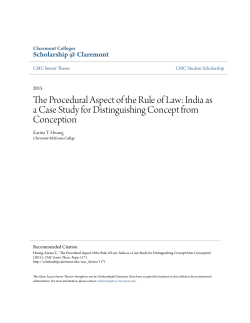 The Procedural Aspect of the Rule of Law: India as a Case Study for