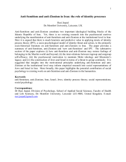 Anti-Semitism and anti-Zionism in Iran: the role of
