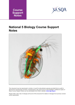 National 5 Biology Course Support Notes
